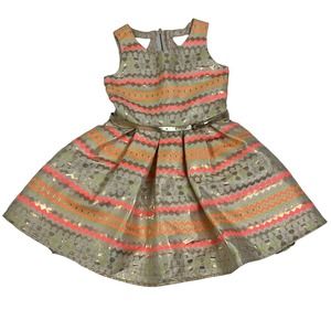 Pink & Violet girls dress NWT stripes Metallic pink size 8‎